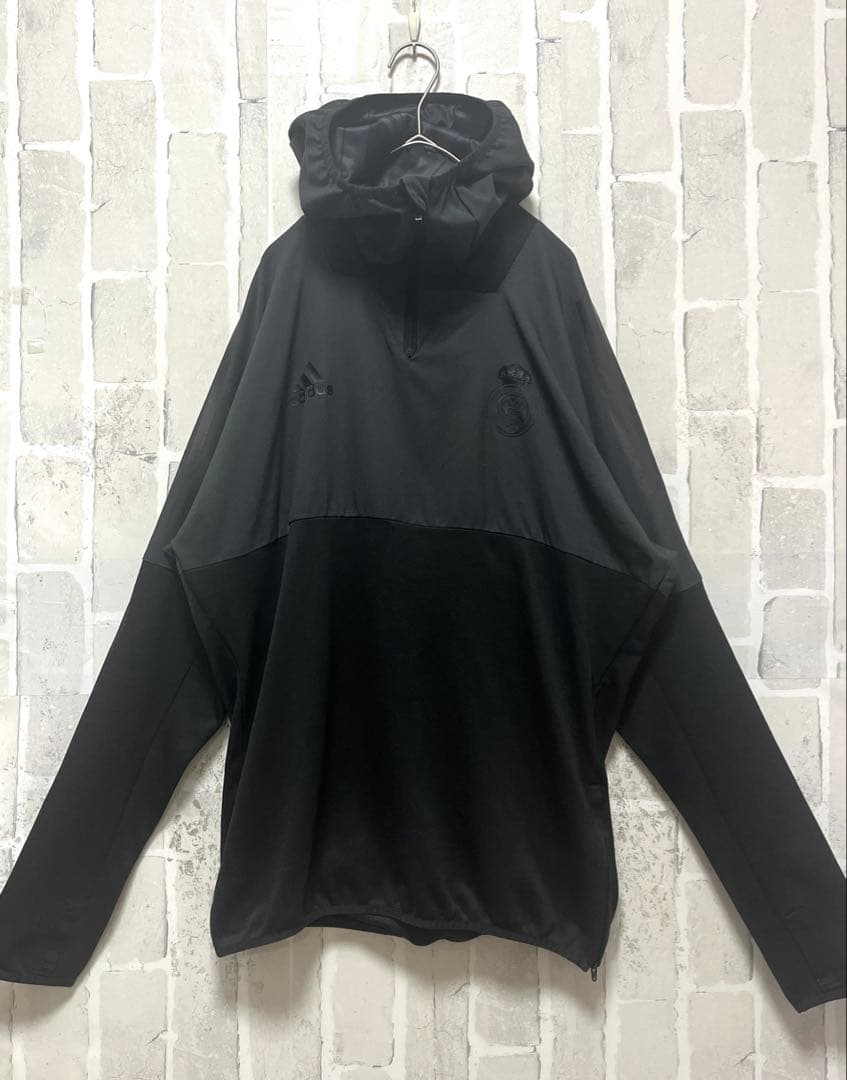 adidas アディダス トレーニングウェア ジャージ フード ハーフジップ L