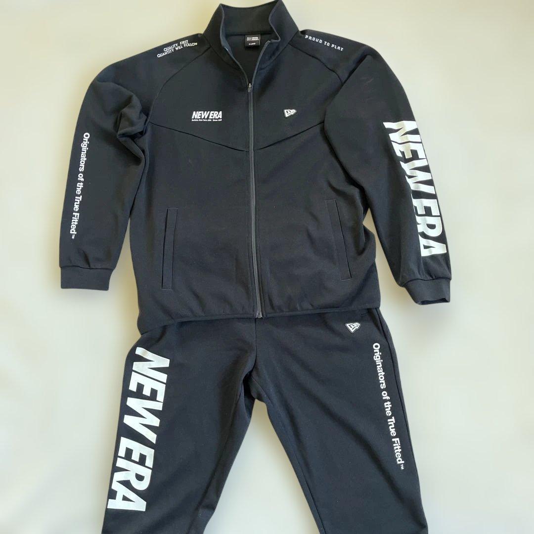 美品　ニューエラ セットアップ　ジャージ上下　ウォームアップシャツ　XL 黒