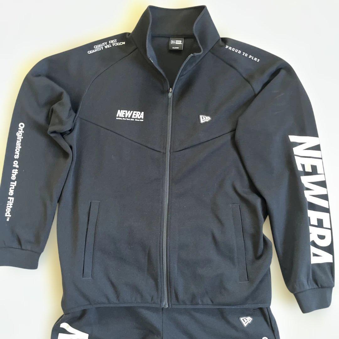 美品　ニューエラ セットアップ　ジャージ上下　ウォームアップシャツ　XL 黒