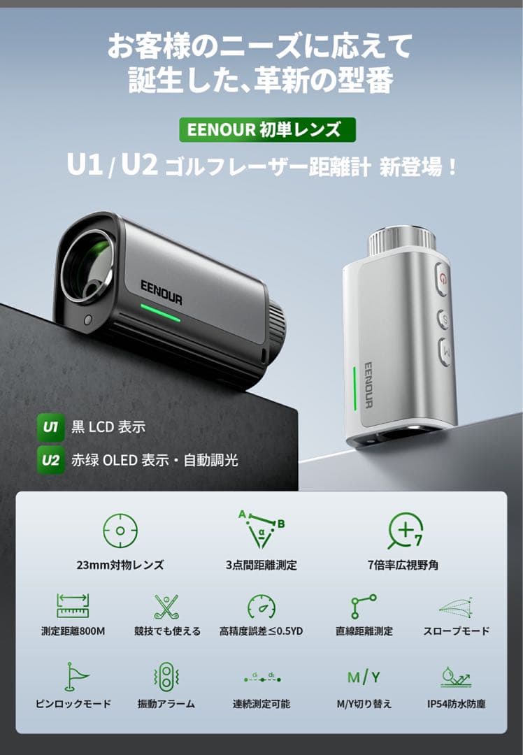 S*様 新品U2 かゴルフ用距離計 大人気　ブラック
