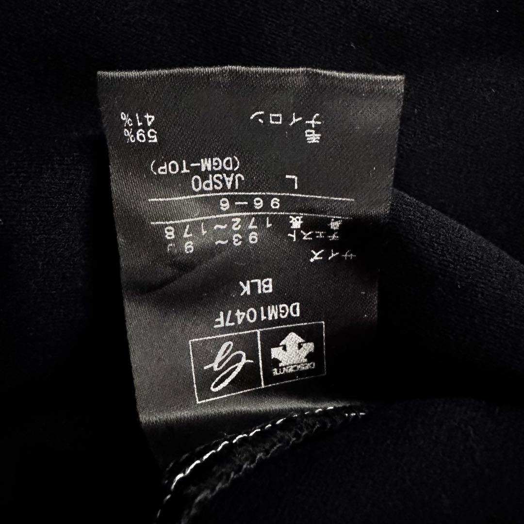 DESCENTE デサントゴルフ ワンポイントロゴ 長袖ポロシャツ 黒 L