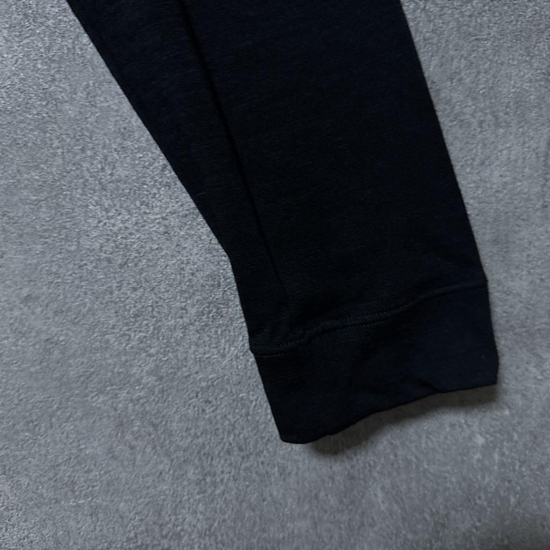 DESCENTE デサントゴルフ ワンポイントロゴ 長袖ポロシャツ 黒 L