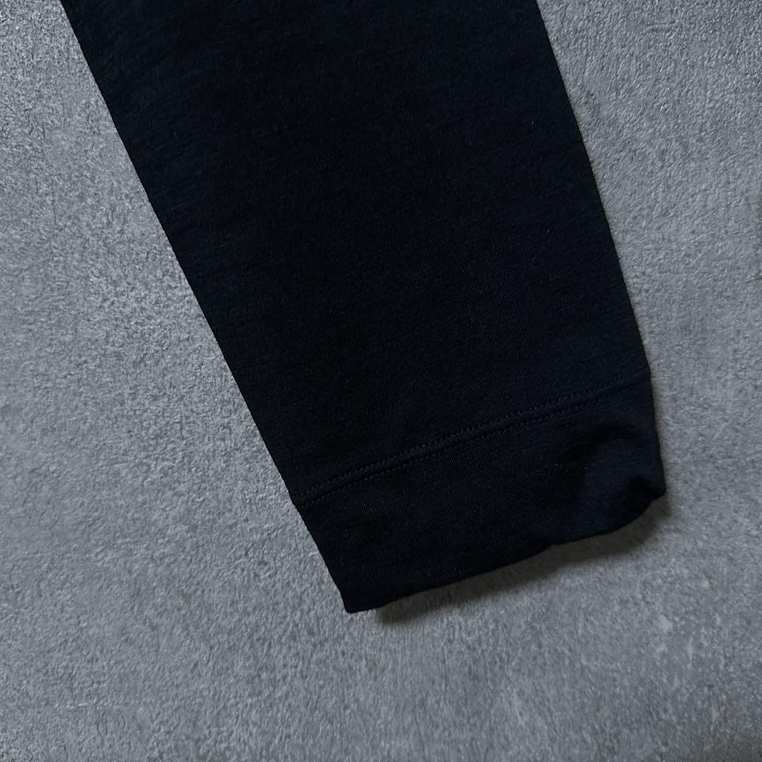 DESCENTE デサントゴルフ ワンポイントロゴ 長袖ポロシャツ 黒 L