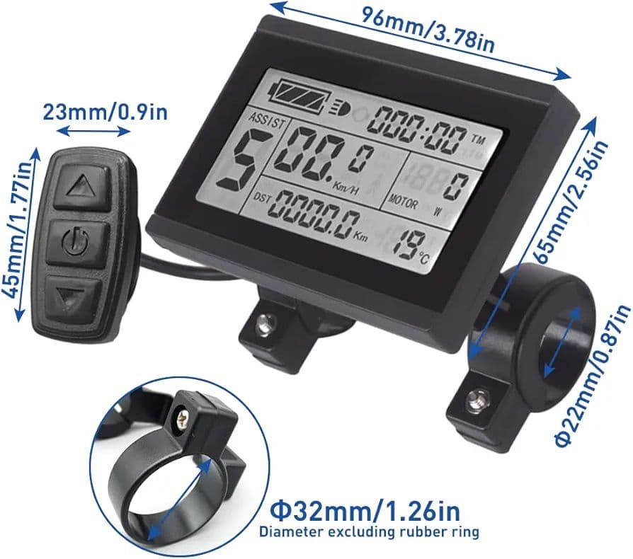 Ebike LCD ディスプレイ メーター E-Bike KT-LCD3U 計器