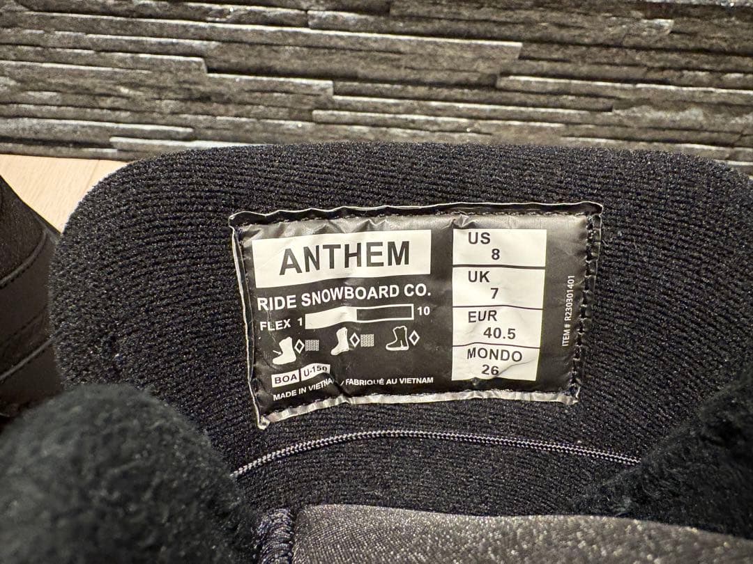 RIDE ANTHEM 26cm ブラック スノーボードブーツ