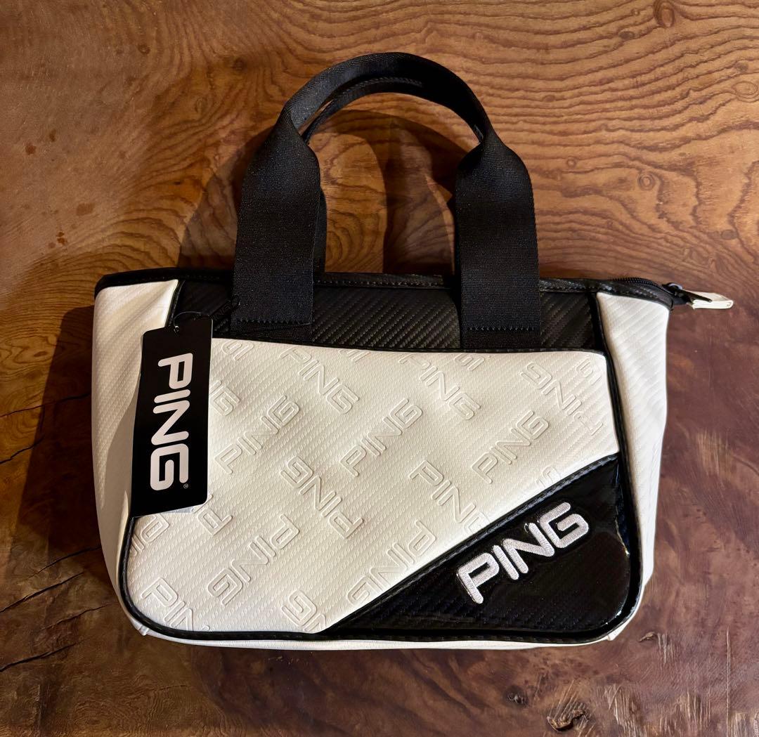 PING ピン エンボスラウンドトート