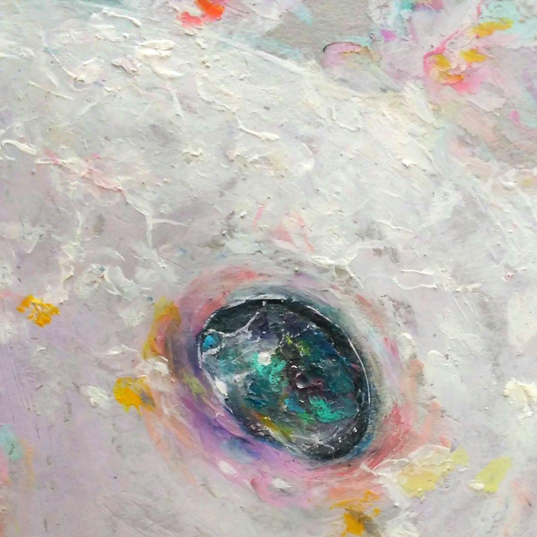 ウーパールーパー 原画 アート 現代アート 絵画 画家 パステルカラー 魚