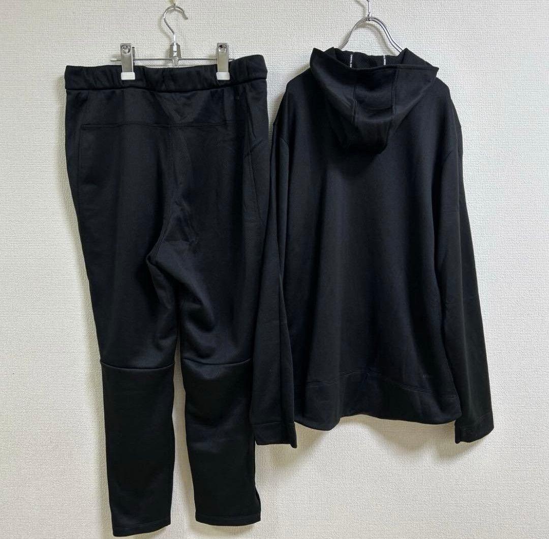 アディダス ジャージ 上下セット XO〜2XO 黒 ワイドシルエット 股上深め