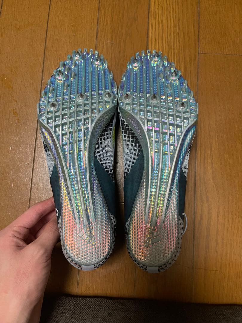 【美品】adizero フィネス　スパイクシューズ グレー/イエロー
