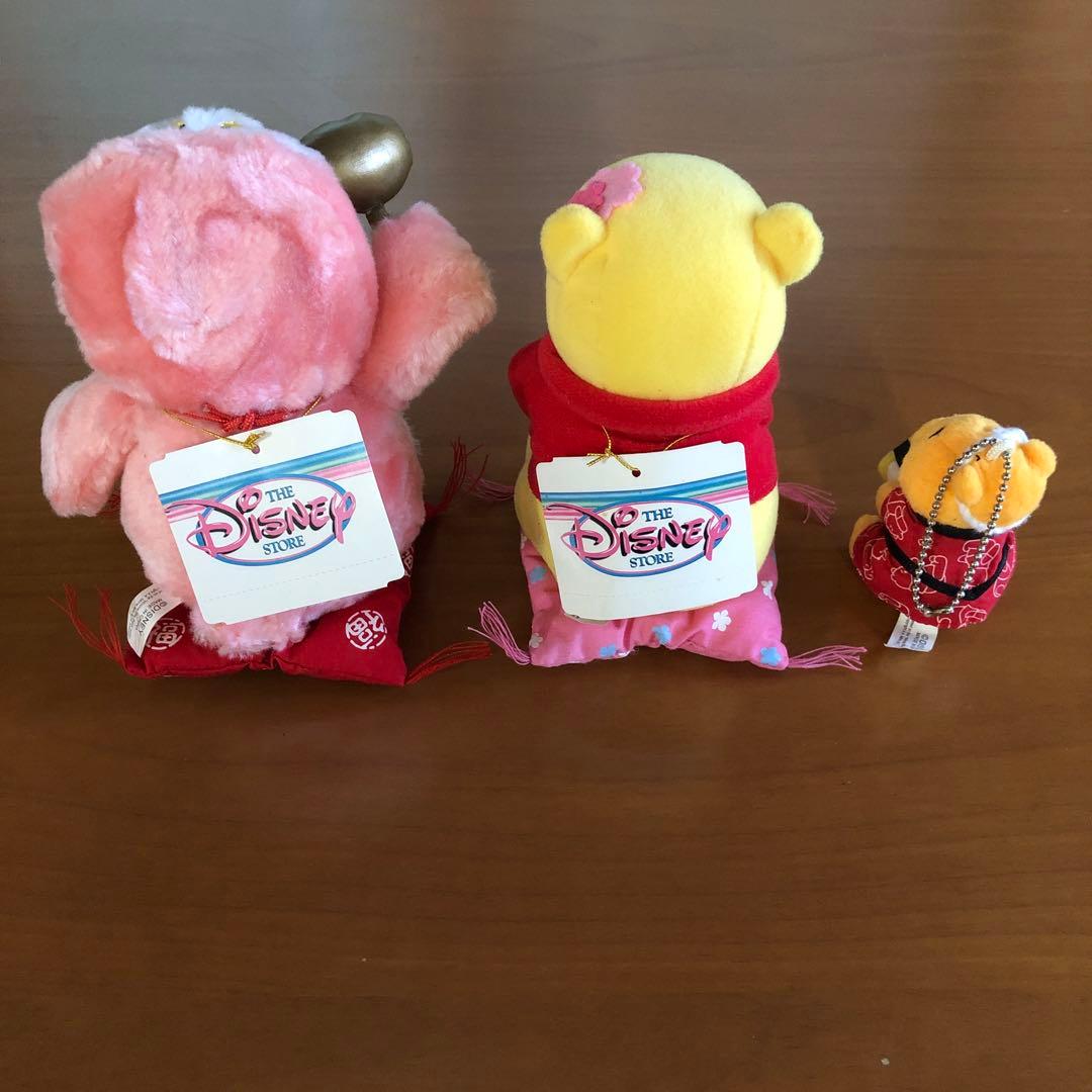 ぬいぐるみ、ぬいぐるみキーホルダー　くまのプーさん（フクロウ等）【３個セット】