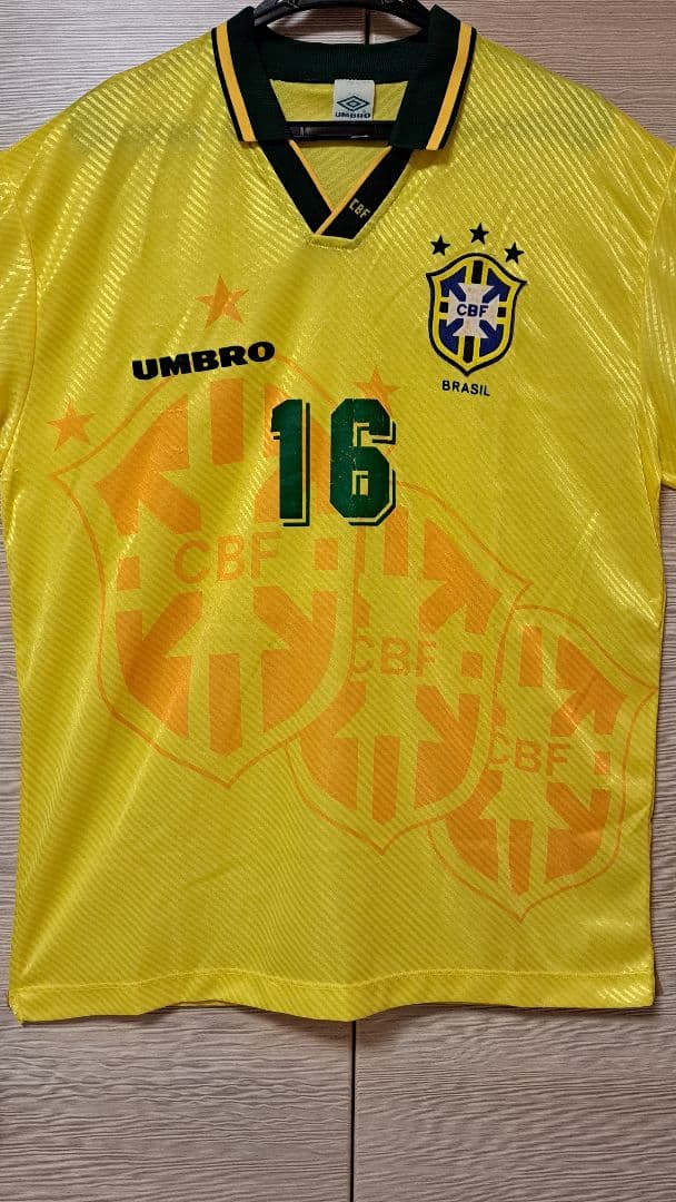 【激レア】UMBRO ブラジル代表94Wカップ Hユニフォーム レオナルド#16