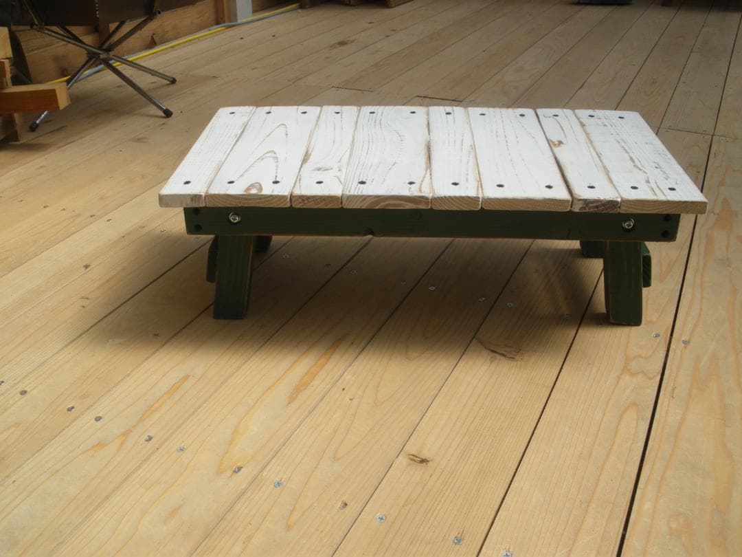 在庫処分値下げ！ハンドメイド古材天然木折り畳みテーブル