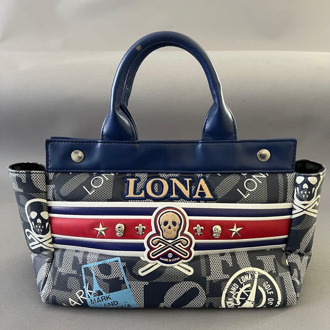 MARK&LONA マークアンドロナ　トートバッグ　総柄　スタッズ　ワッペン