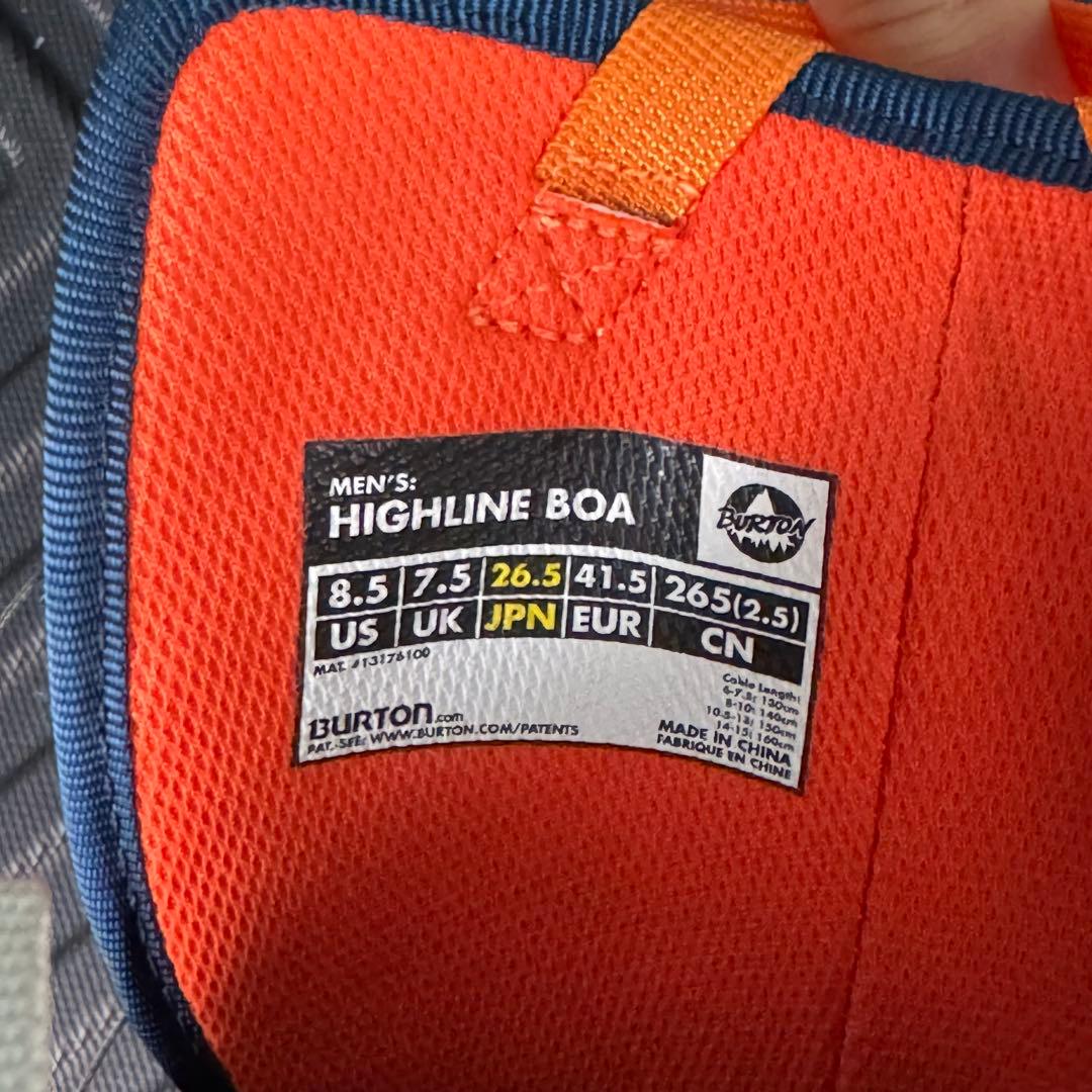 美品 Burton スノーボードブーツ HIGHLINE BOA 26.5cm