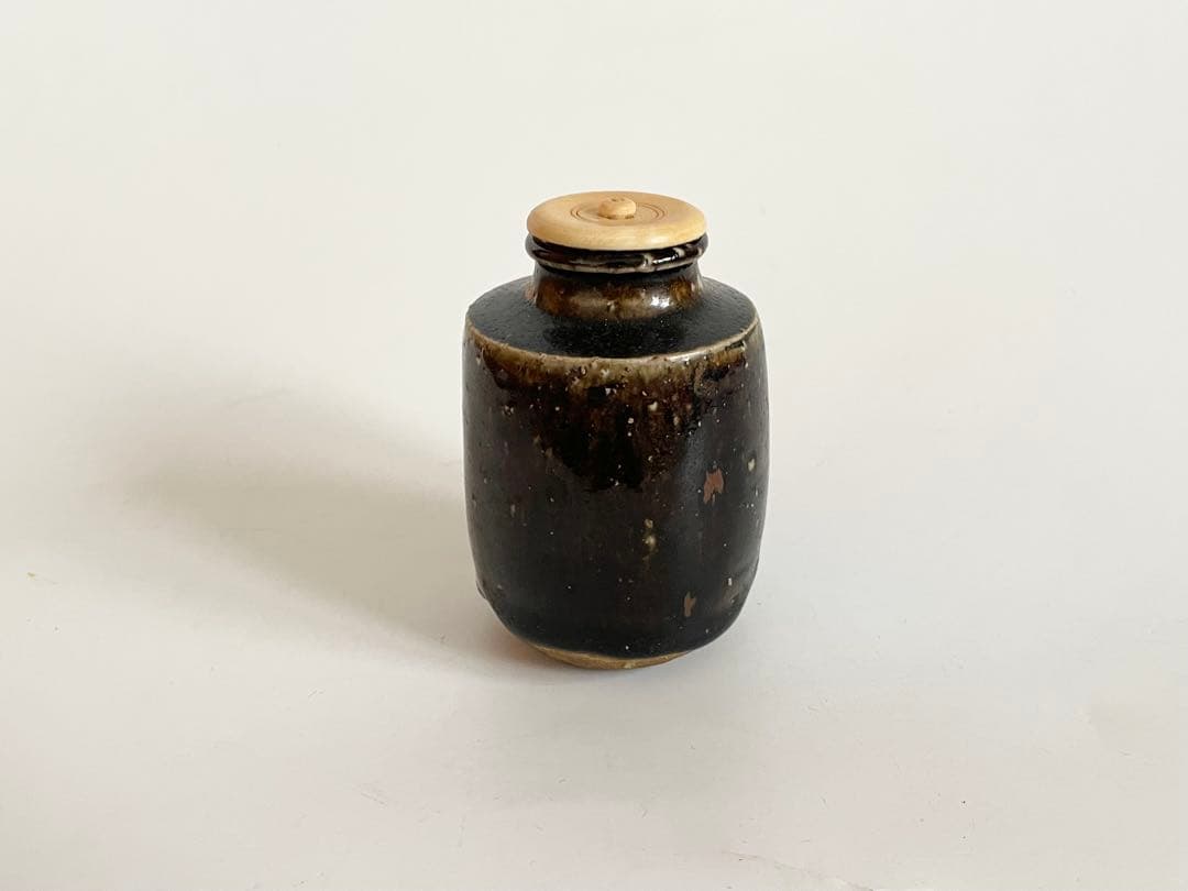 茶道具　肩衝茶入　箱付き　古瀬戸　高取　古陶磁　骨董　アンティーク