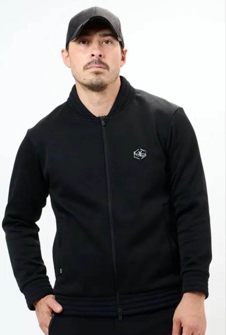 【美品】SY32 GOLF クオーターニット フルジップジャケット L 黒