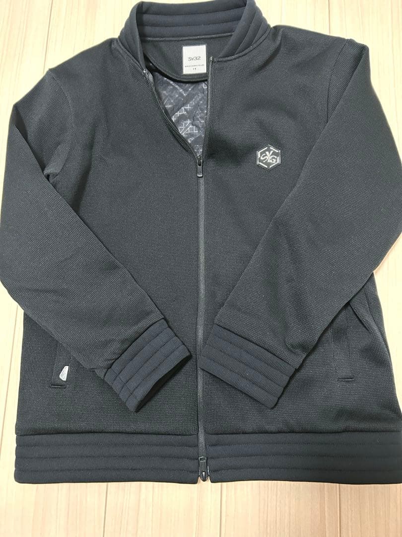 【美品】SY32 GOLF クオーターニット フルジップジャケット L 黒