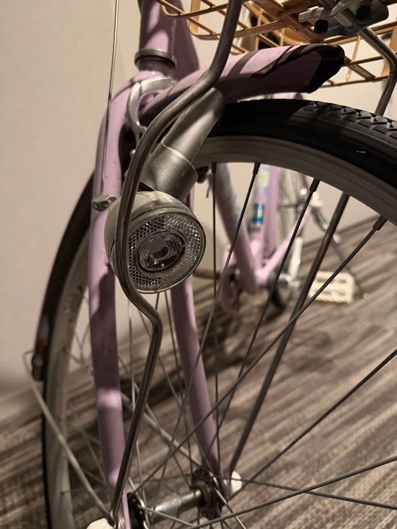 【美品】24インチ 女の子用シティサイクル自転車　ゴールドバスケット付き