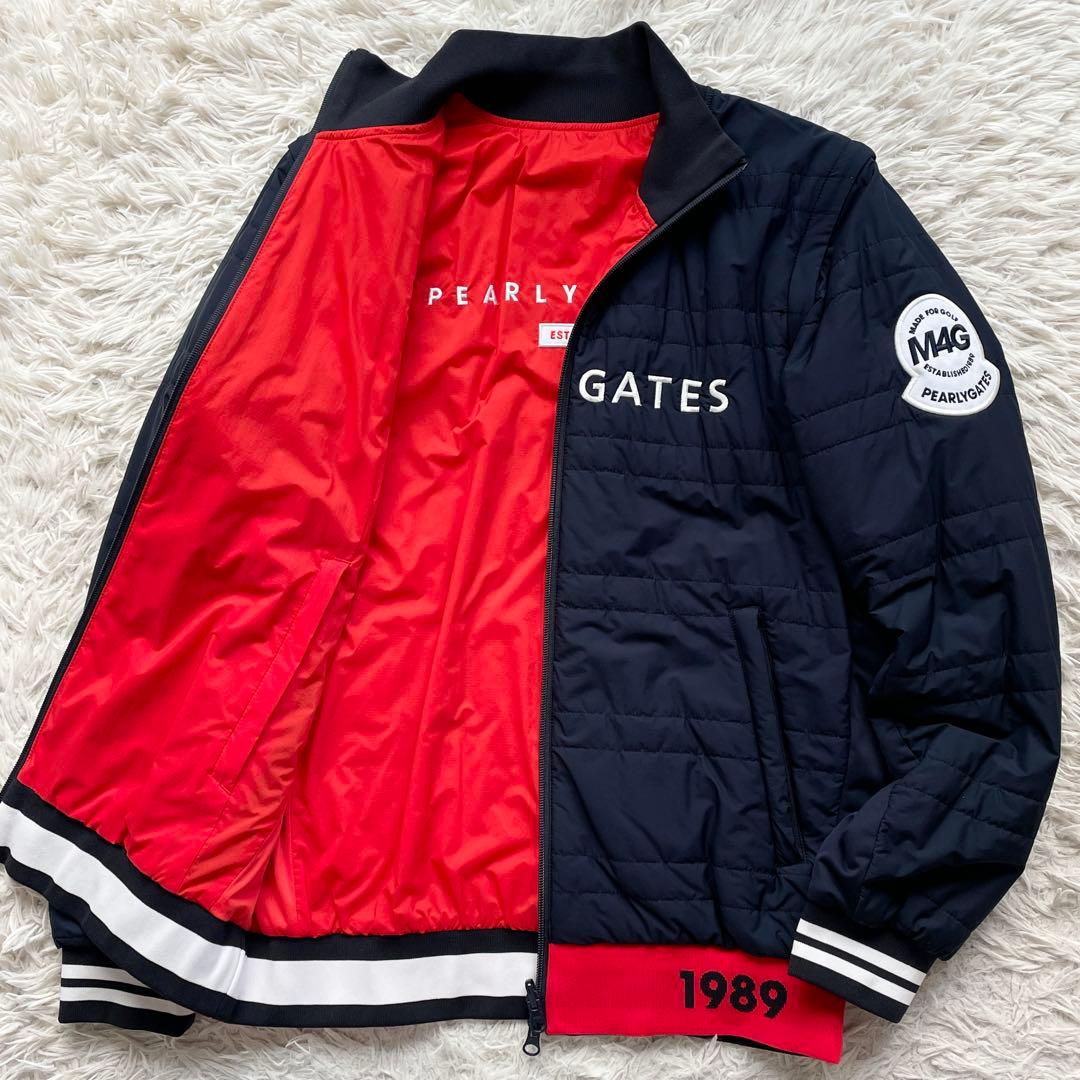 PEARLY GATES リバーシブル 4way ナイロンジャケット 着脱袖 紺