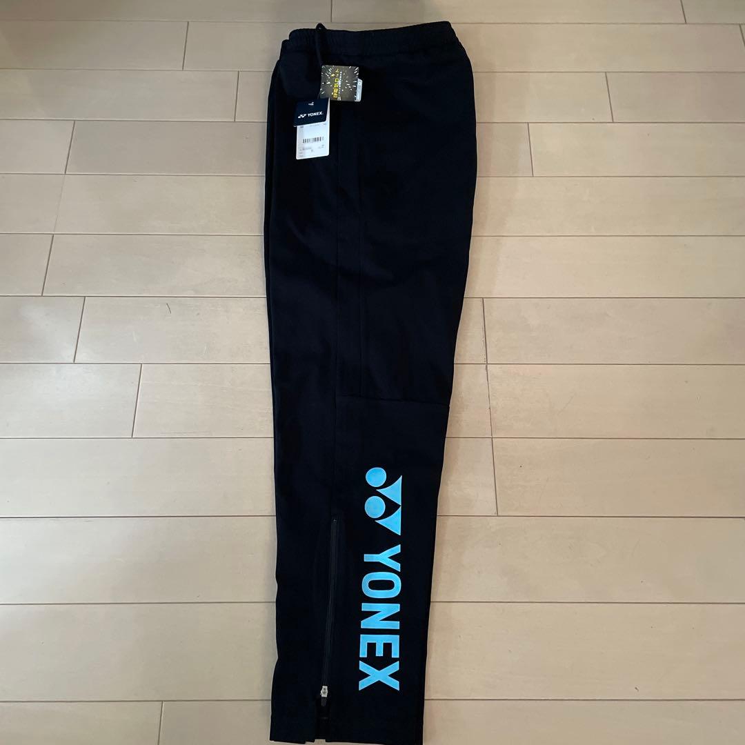 YONEX ユニ　ウォームアップパンツ　 ブラックxオーシャンブルー