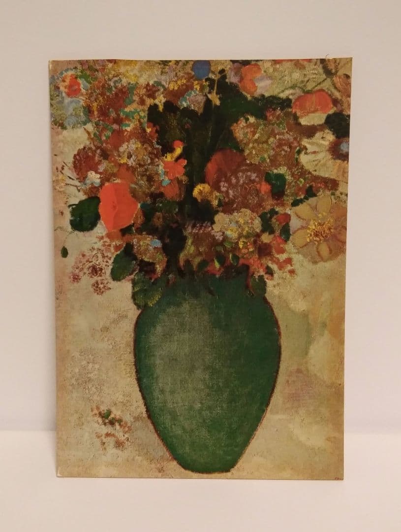 ルドン　トルコ石色の花瓶の花　複製　印刷
