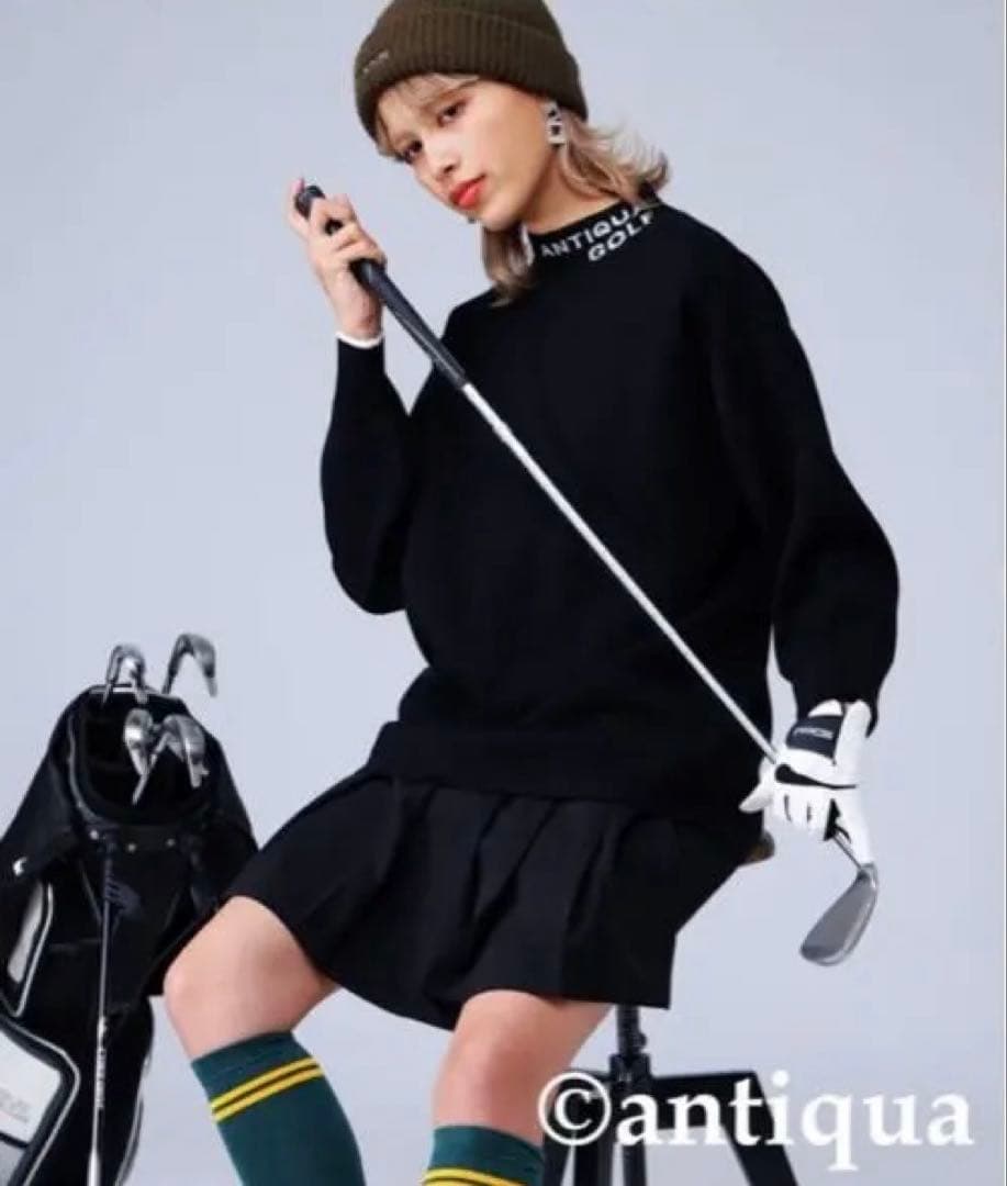 antiqua golf STCH ★ハイネックシャツ★スミクロ★