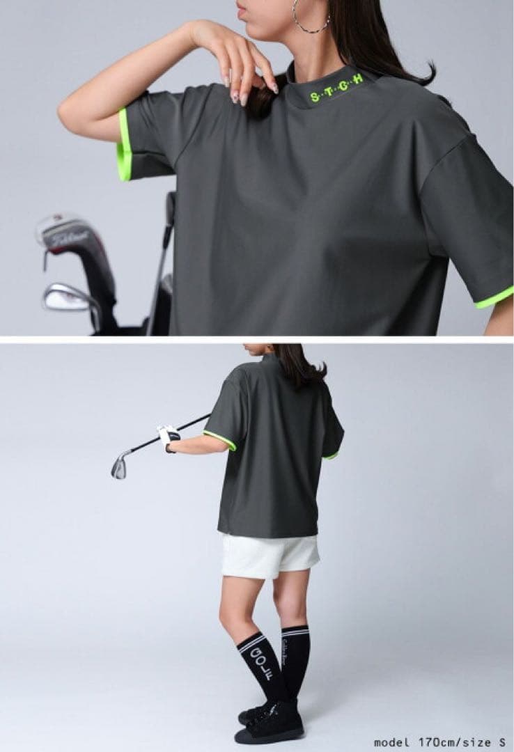 antiqua golf STCH ★ハイネックシャツ★スミクロ★