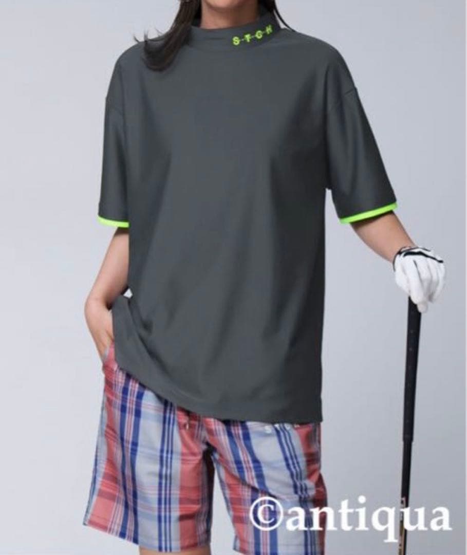 antiqua golf STCH ★ハイネックシャツ★スミクロ★