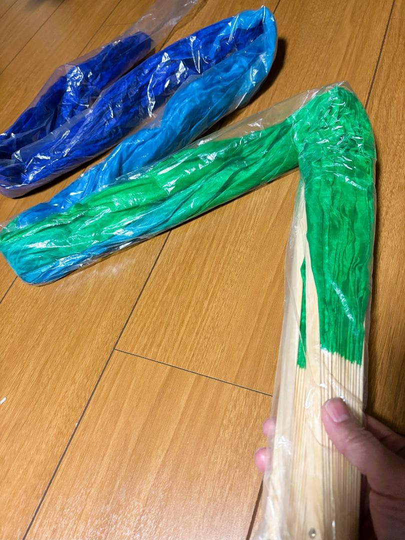 【新品】新作★ファンベール両手1セット★高級シルク100％★緑水色青