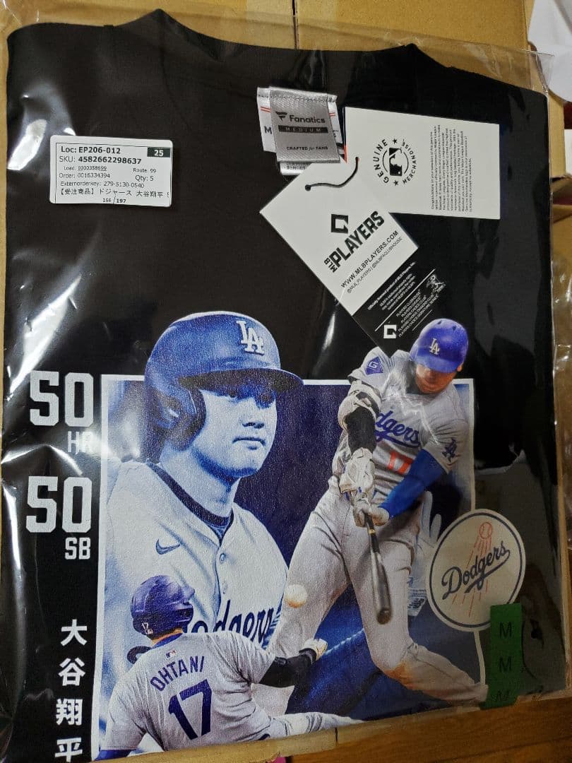 Fanatics Tシャツ ブラック US M 大谷翔平50/50