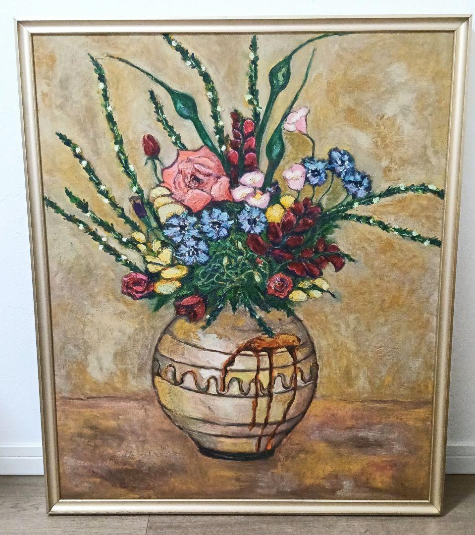 [アトリエ油絵COZ] 花瓶に生けた花