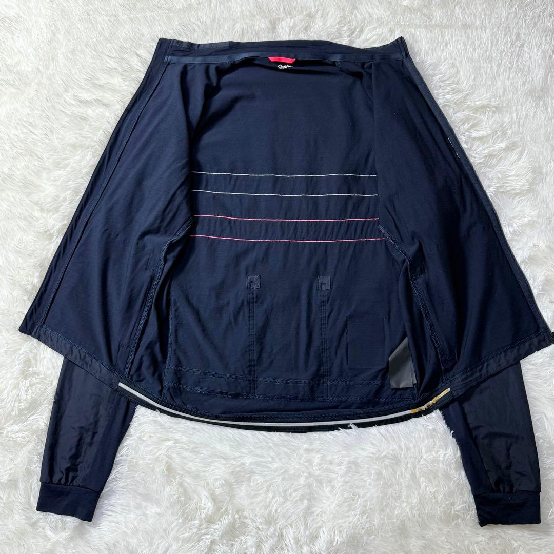Rapha Brevet ウィンドブロックジャージ 長袖 S 反射ライン 紺