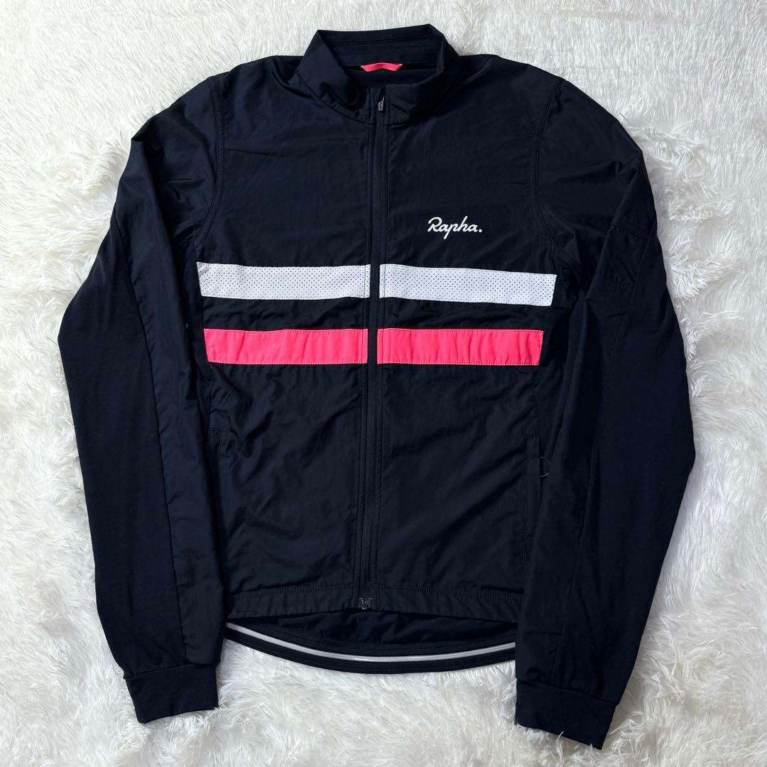 Rapha Brevet ウィンドブロックジャージ 長袖 S 反射ライン 紺