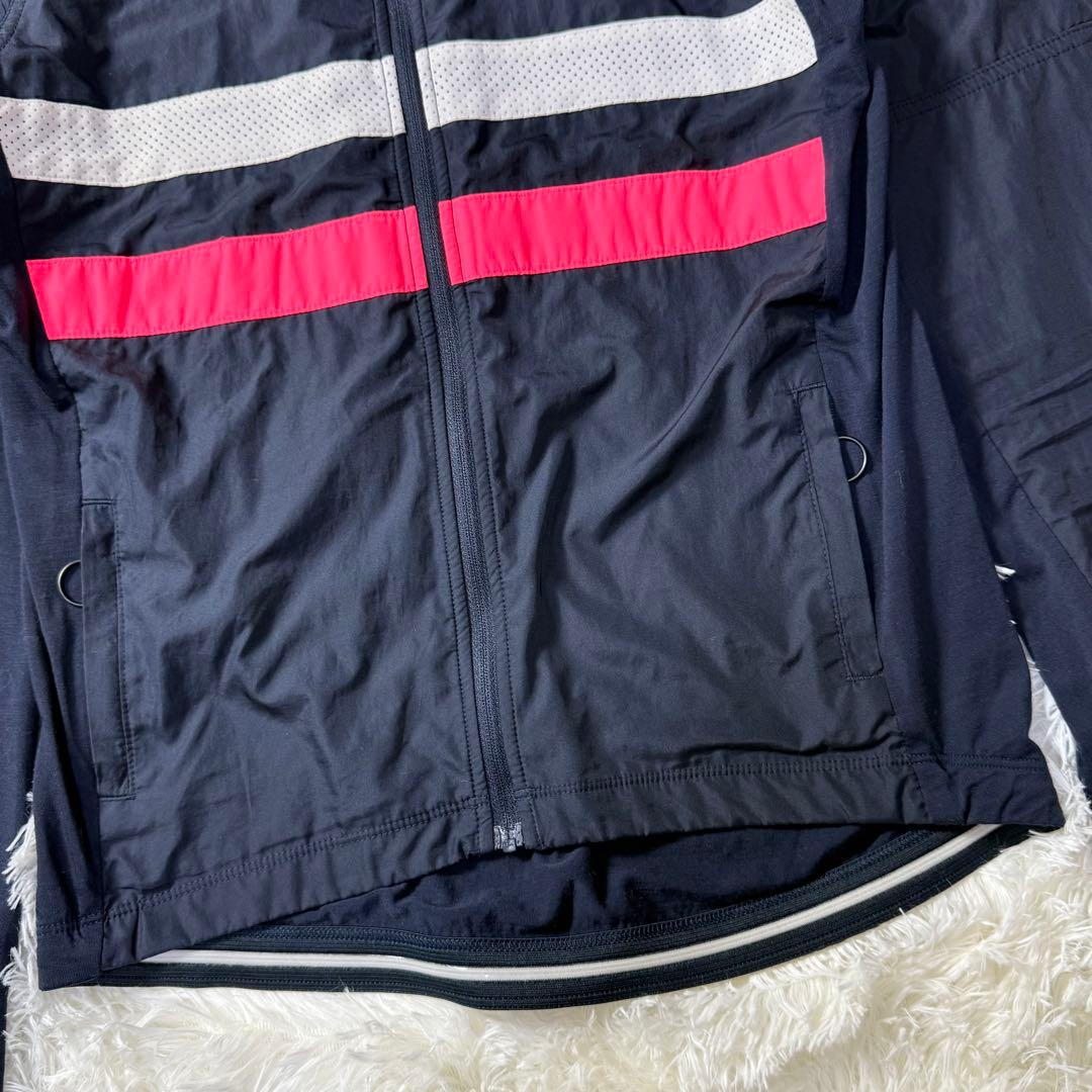 Rapha Brevet ウィンドブロックジャージ 長袖 S 反射ライン 紺