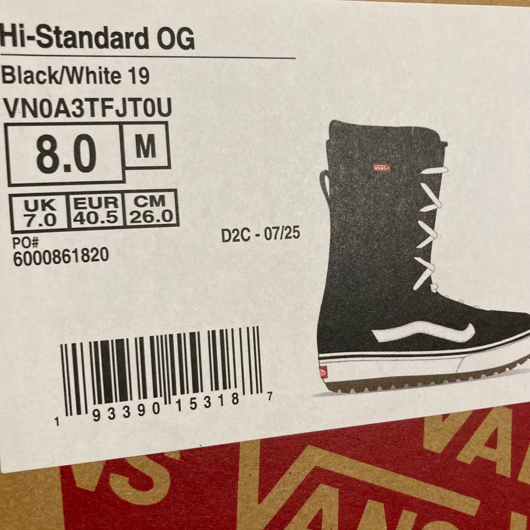 新品 25-26 バンズ ブーツ ハイスタンダード 26.0 ブラック VANS