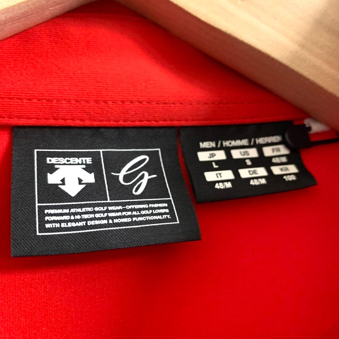 DESCENTE デサント✨長袖ポロシャツ　赤　 L　ゴルフ　速乾
