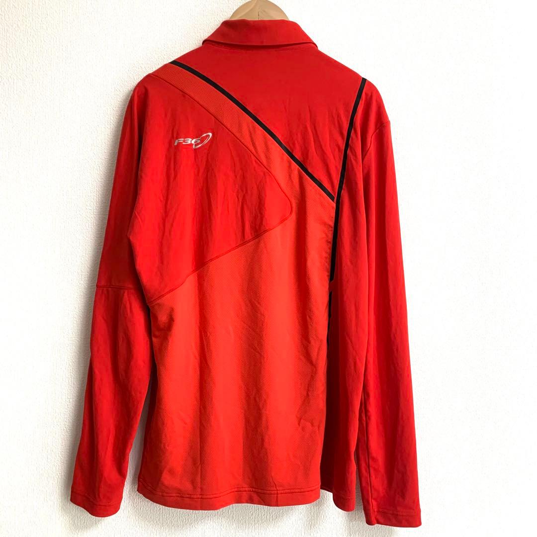 DESCENTE デサント✨長袖ポロシャツ　赤　 L　ゴルフ　速乾