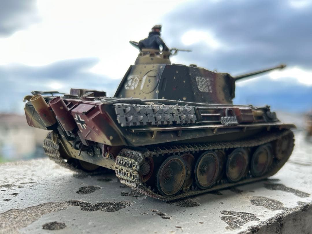 タミヤ 1/48 ドイツ戦車パンサー G型　組立済み完成品