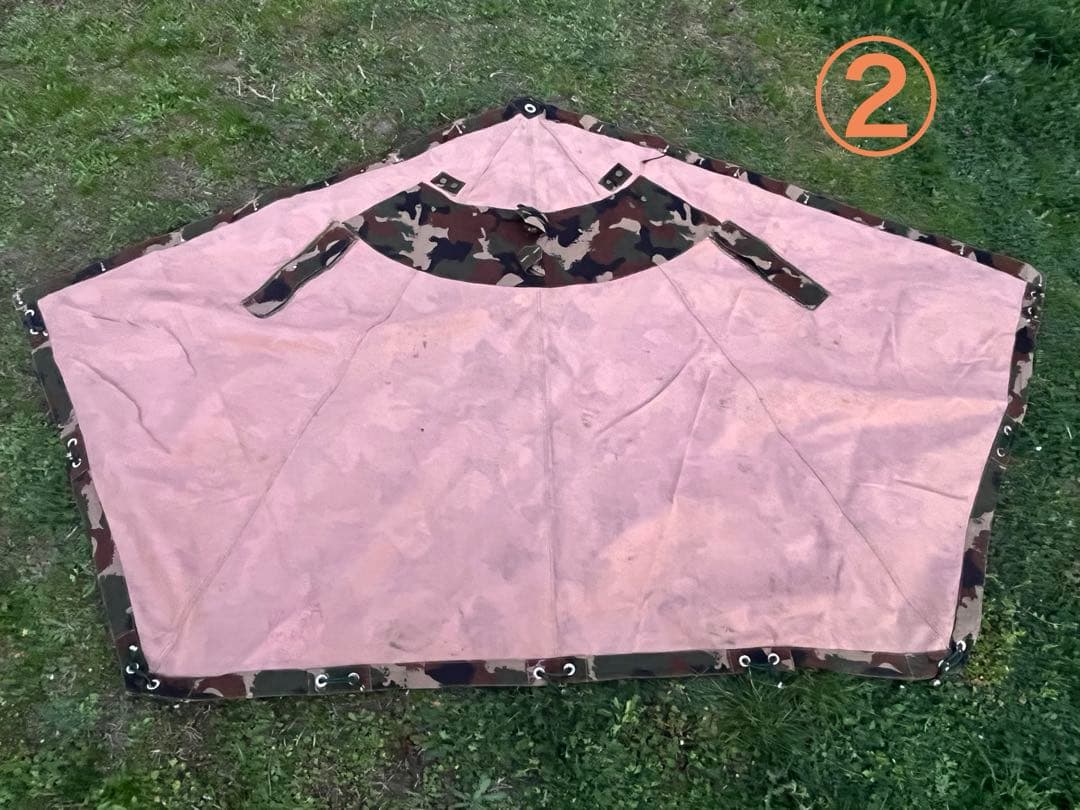 ハンガリー軍幕　M90カモ 軍幕　ポンチョテント　2枚
