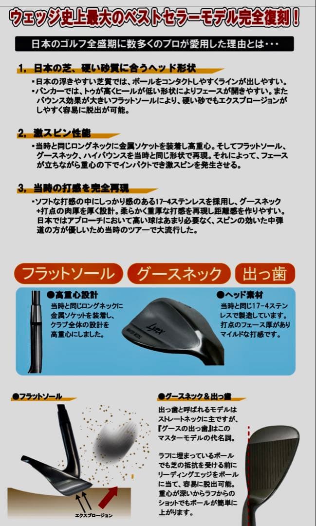 Lynx MASTER MODEL ウェッジ 52° 58°二本セット