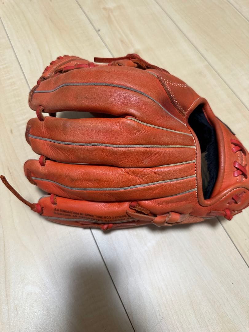 ミズノ軟式グローブ セカンド用オレンジ 収納袋付き