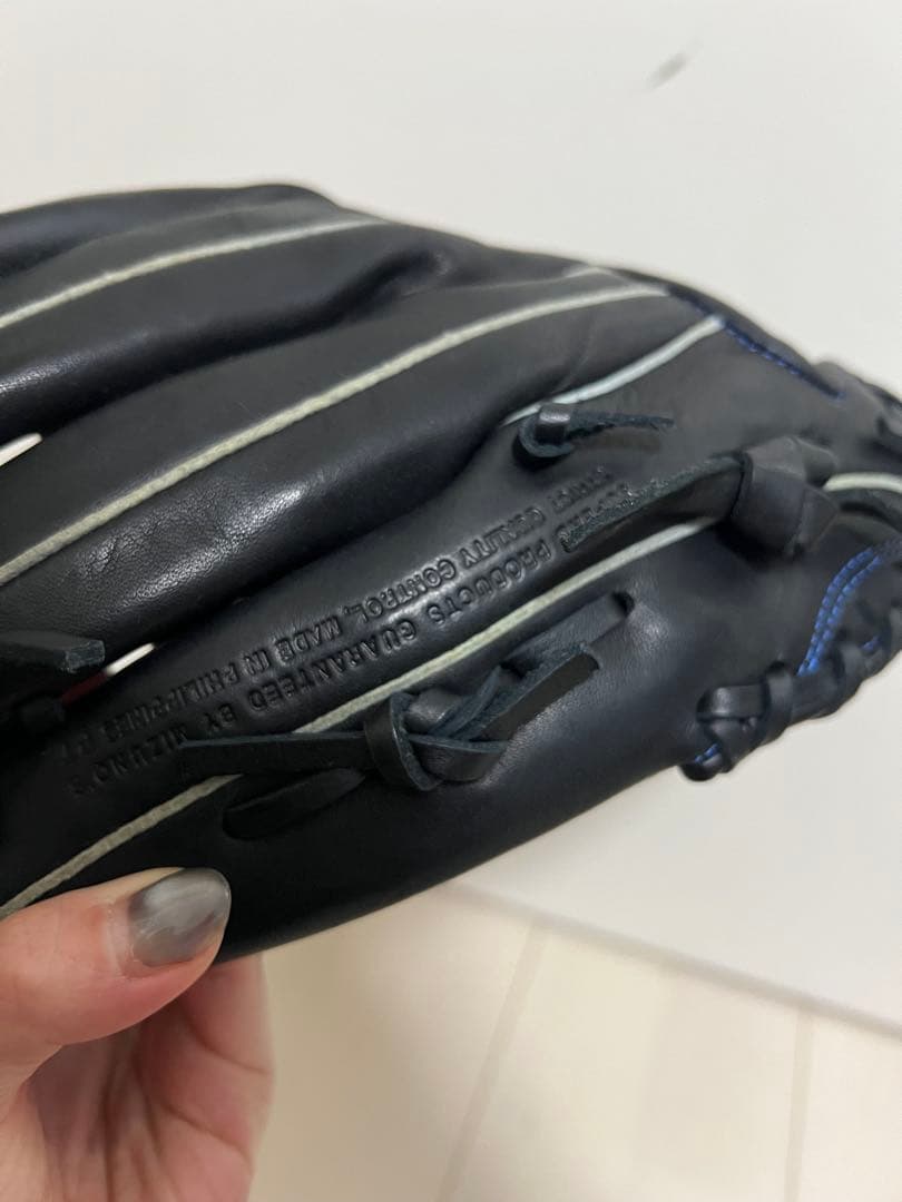 Mizuno 野球　グローブ 右投げ 黒/青　ミズノ　軟式　美品