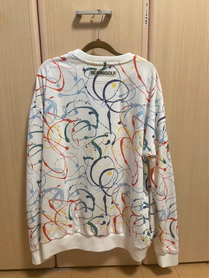 【完売品】＜MEN'S＞BEAMS GOLF/スプラッシュ柄クルーネック/ XL