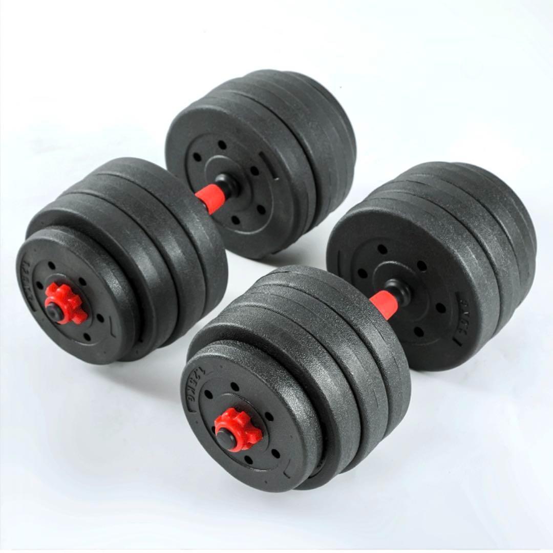 合計40kg｜バーベルにもなるダンベル／20kg×2個セット 可変式プレートa1