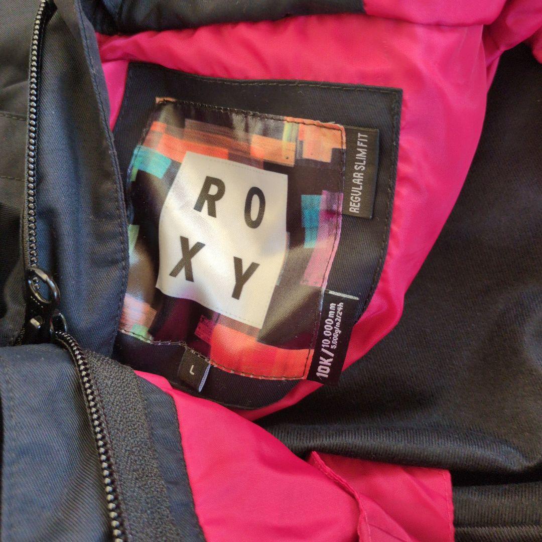 美品　ROXY マルチカラージャケット フード付き　上下セット　スノーボード