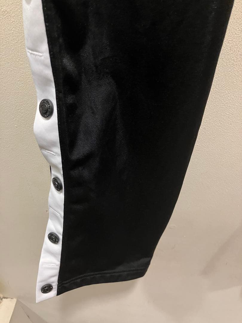 Champion チャンピオン トラックパンツ ブラック×ホワイト フルボタン