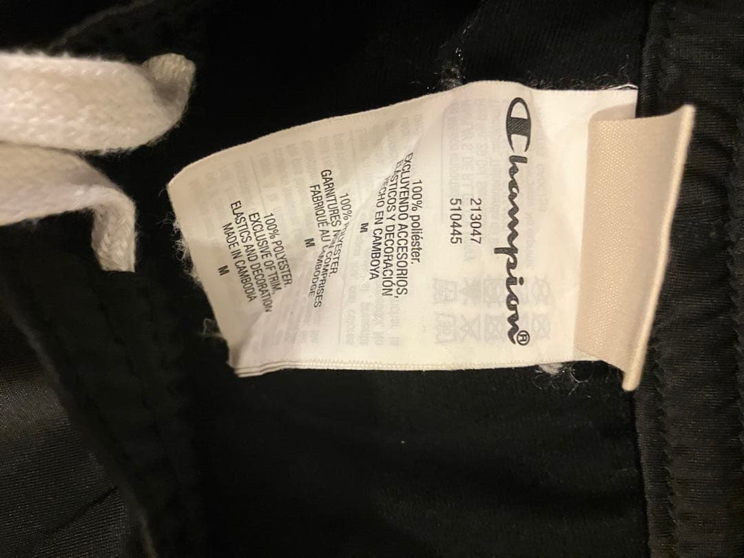 Champion チャンピオン トラックパンツ ブラック×ホワイト フルボタン