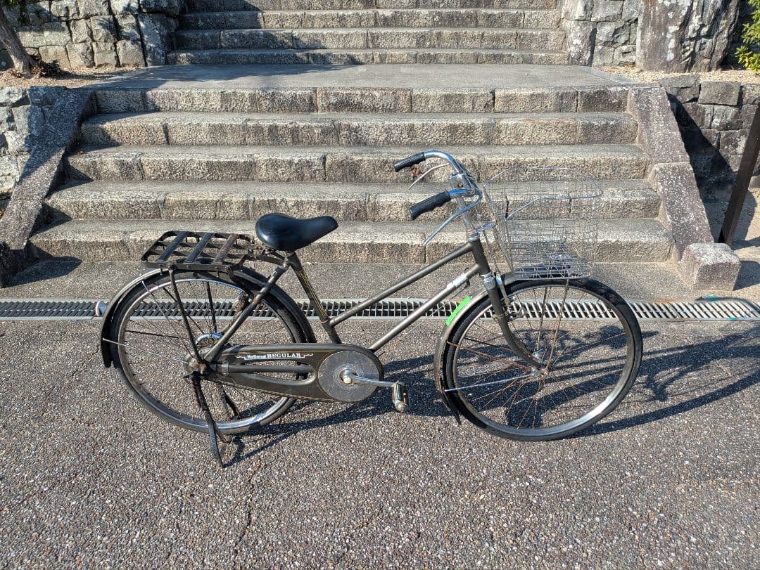 ナショナル　実用車　昭和　レトロ　自転車 ロッドブレーキ　ビンテージ