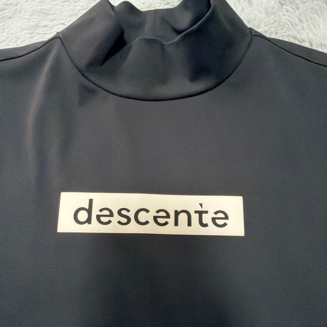 【美品】DESCENTEGOLF黒 モックネックシャツL