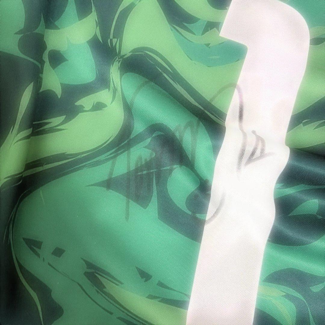 マーブル模様 グリーンシャツ 番号1